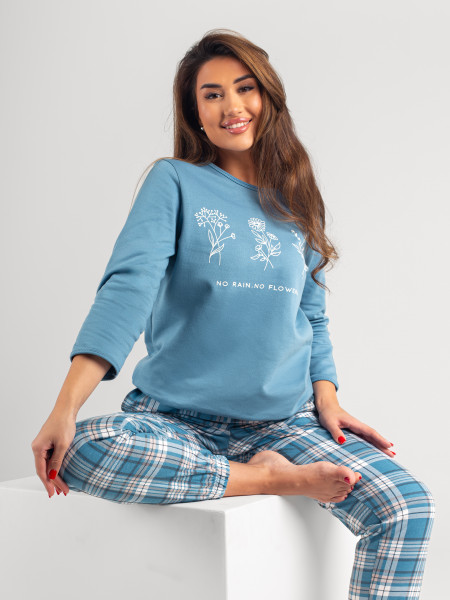 Костюм женский футер 2-х нитка начёс "ЛАУРА" ГОЛУБОЙ